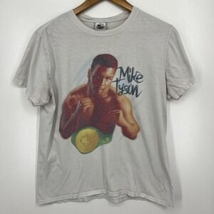 Boxing Hall of‎ Fame T-Shirt Adult M White Mike Tyson Rap Tee Las Vegas